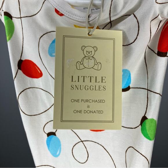 NWT LITTLE SNUGGLES CHARLIE'S PROJECT Christmas Lights Knotted Gown Newborn - Picture 4 of 4